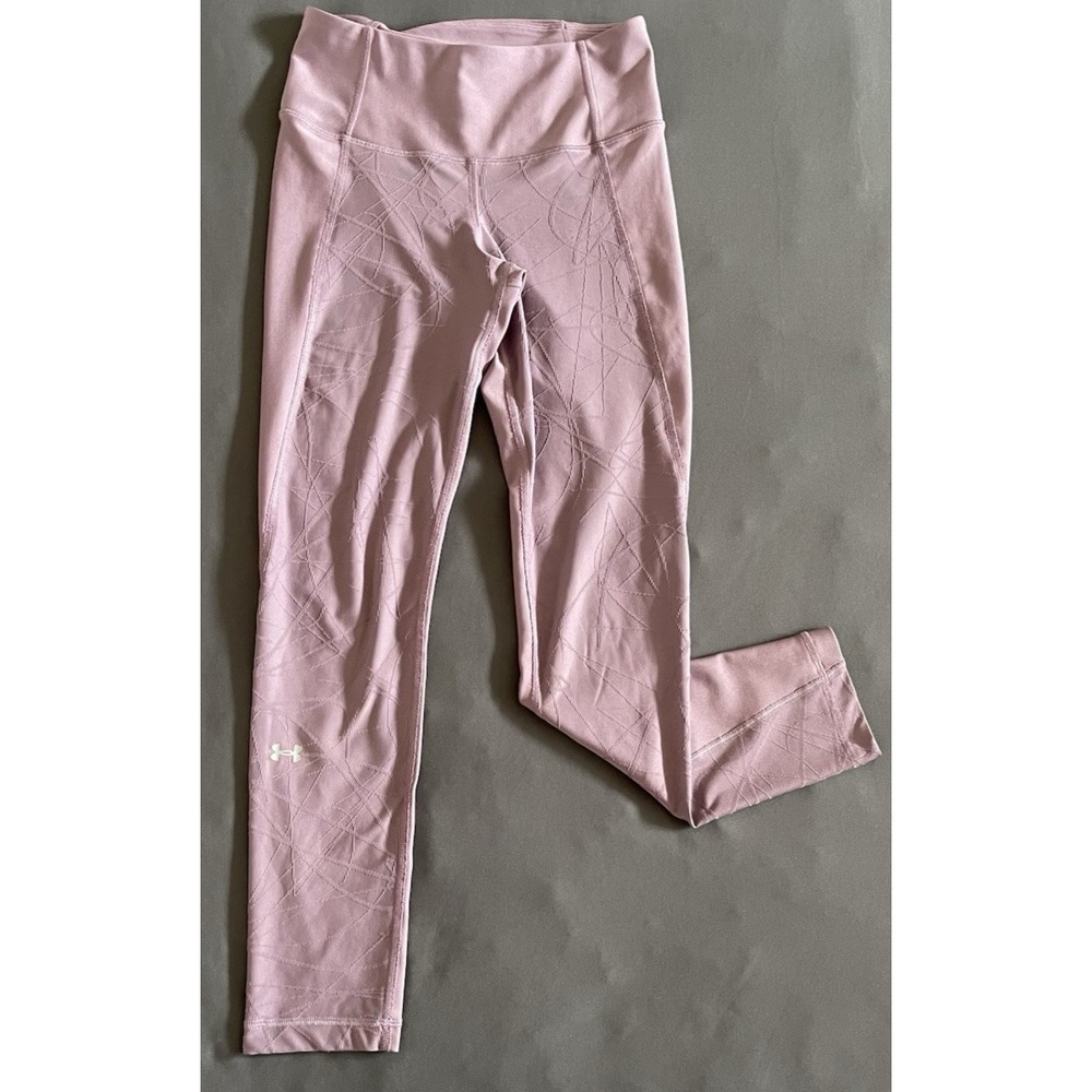Under Armour Compression Leggings High Rise Womens Size Small Purple Heat Gear
